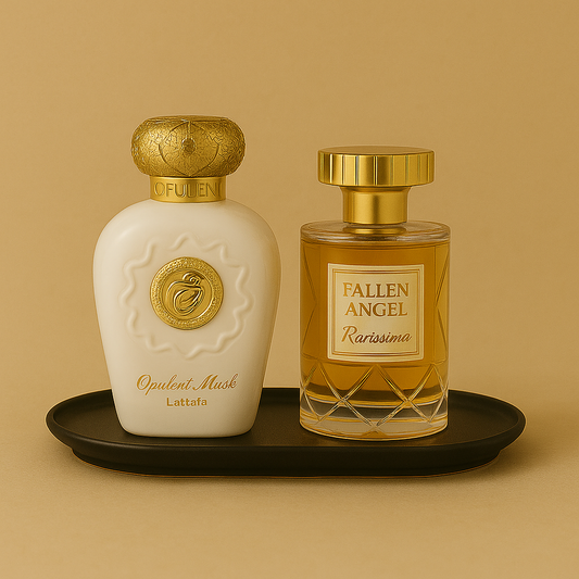Pachet 2 produse, Fallen Angel by Asten si Opulent Musk by Lattafa, 100 ml+ Cadou surpriza la livrare!