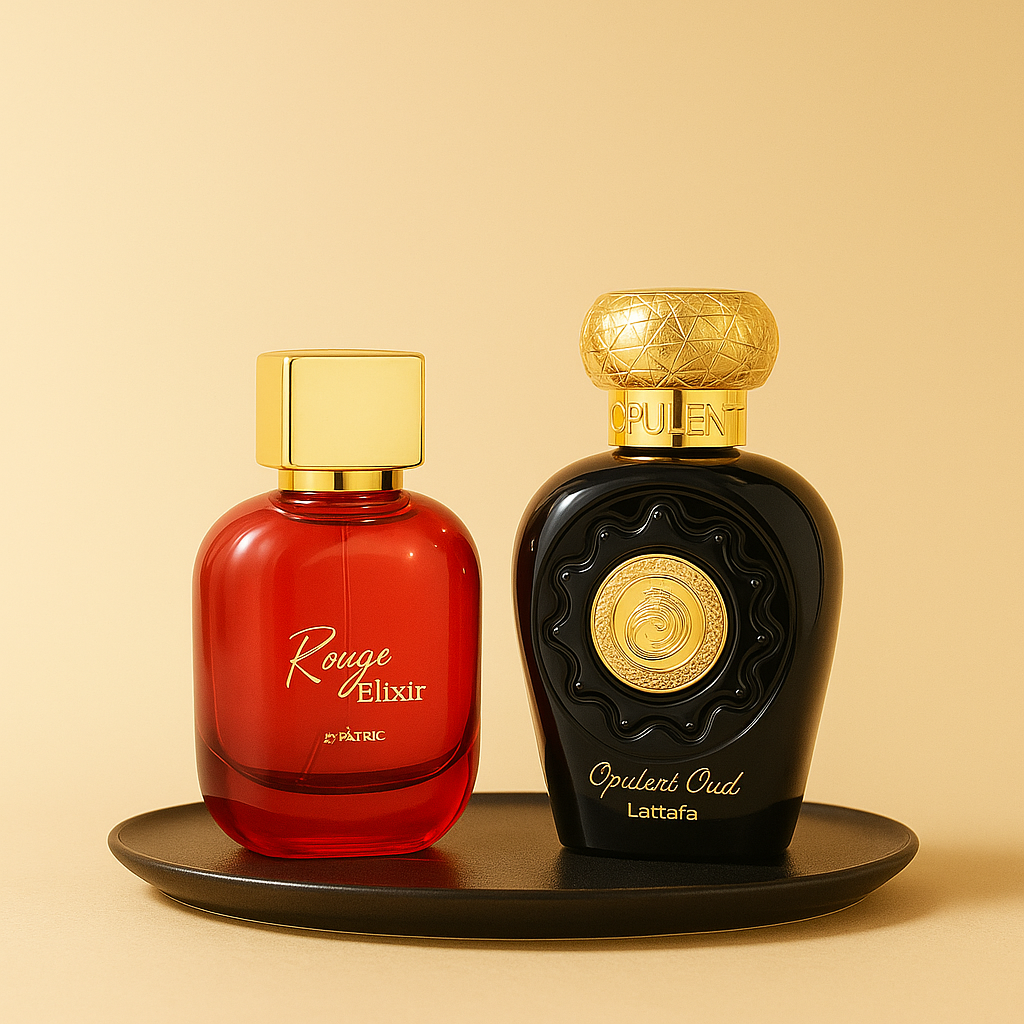Pachet 2 parfumuri Rouge Elixir + Opulent Oud + cadou surpriza la livrare!